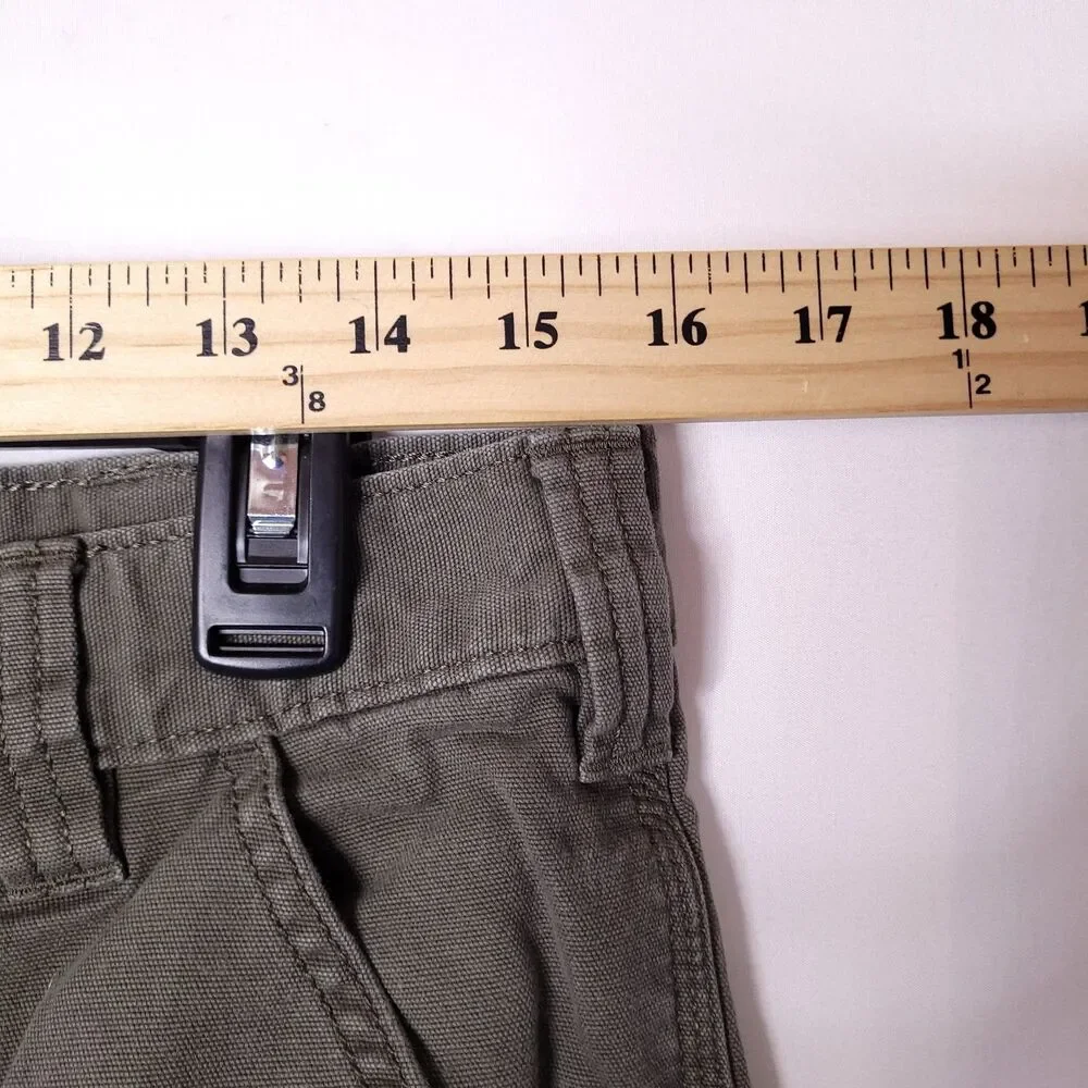 Carhartt Shorts Mens 32 Green Canvas Rugged Flex Relaxed Fit BS2514